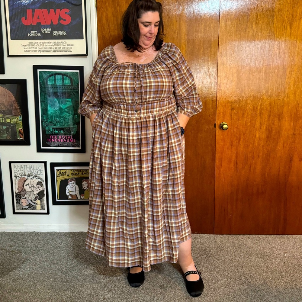 Madewell size 4X plaid midi dress. New without tags.
